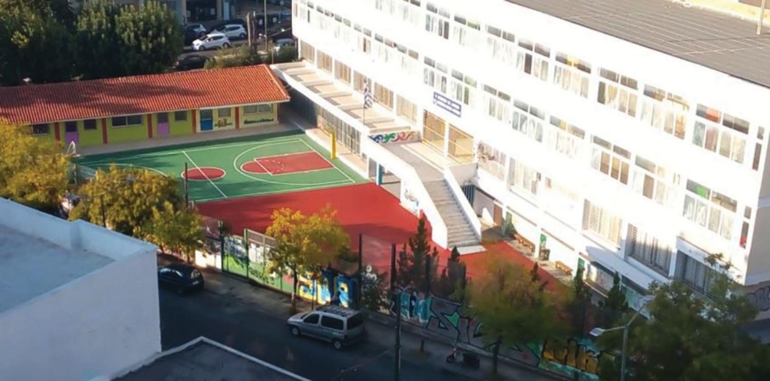 Building and courtyard