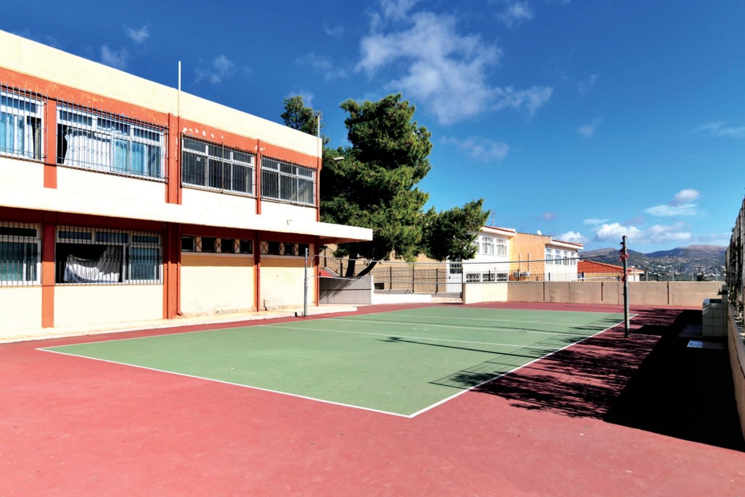 Building and courtyard