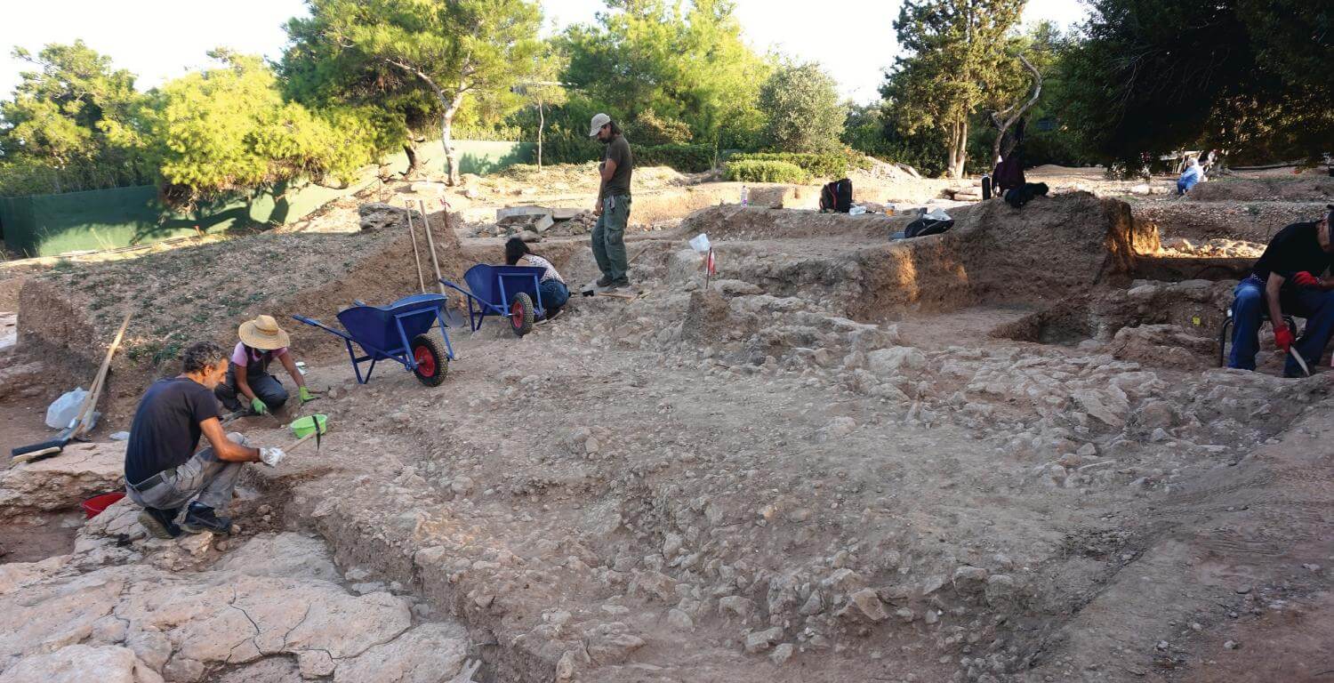 Excavation of the cemetery and workshop facility.