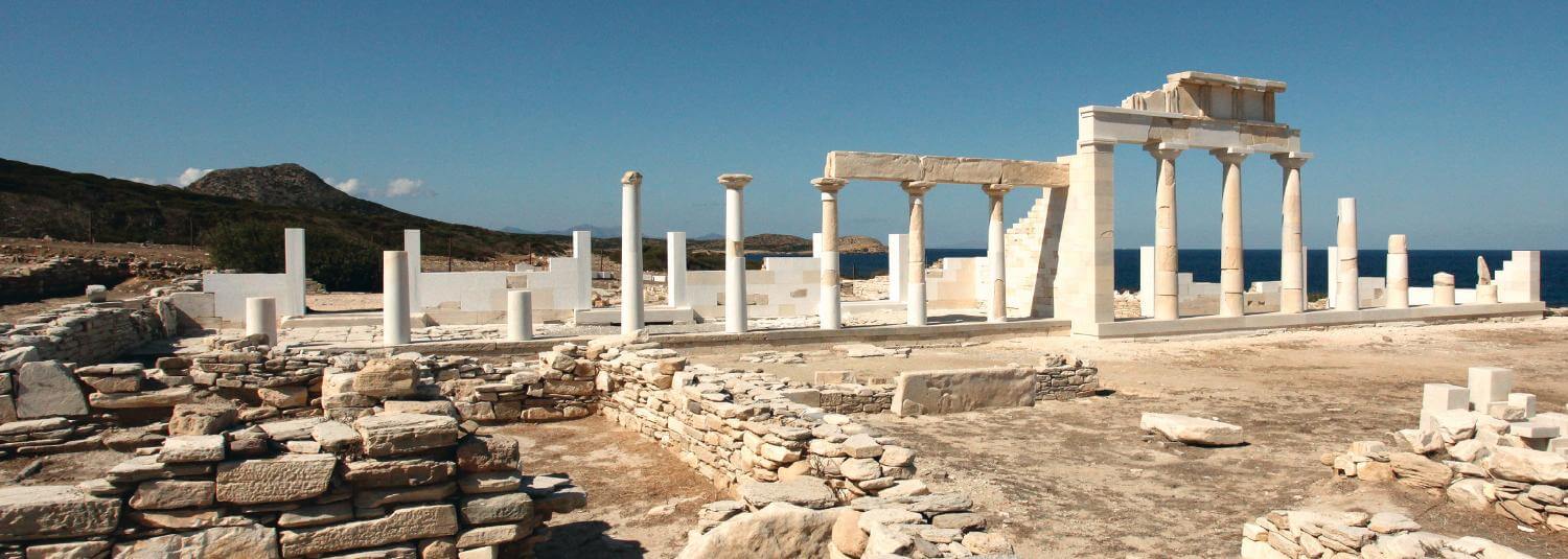 The archaic temple and the sanctuary's hestiatorion after the completion of their restoration.