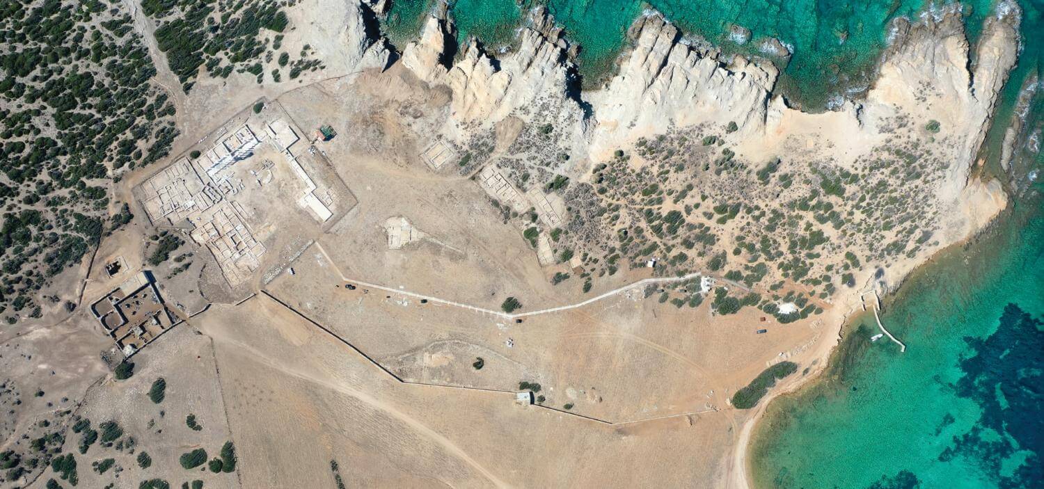 Aerial photograph of the archaeological site.