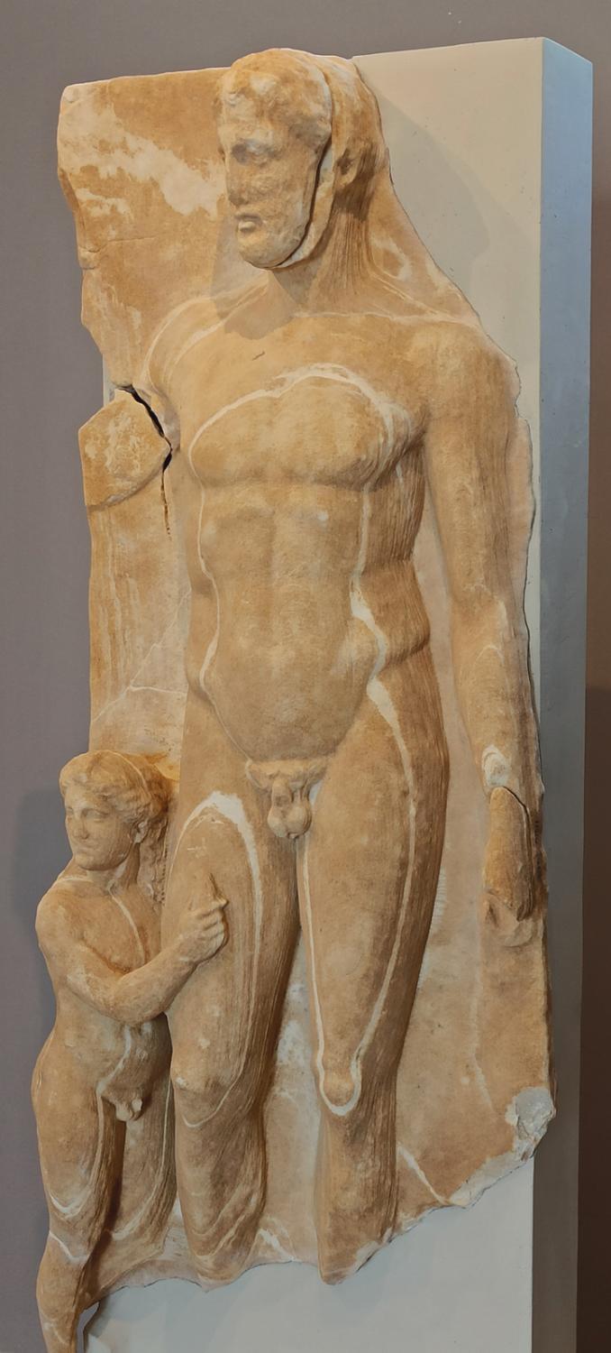 Funerary stele from the cemetery (second quarter of the 4th century BC).