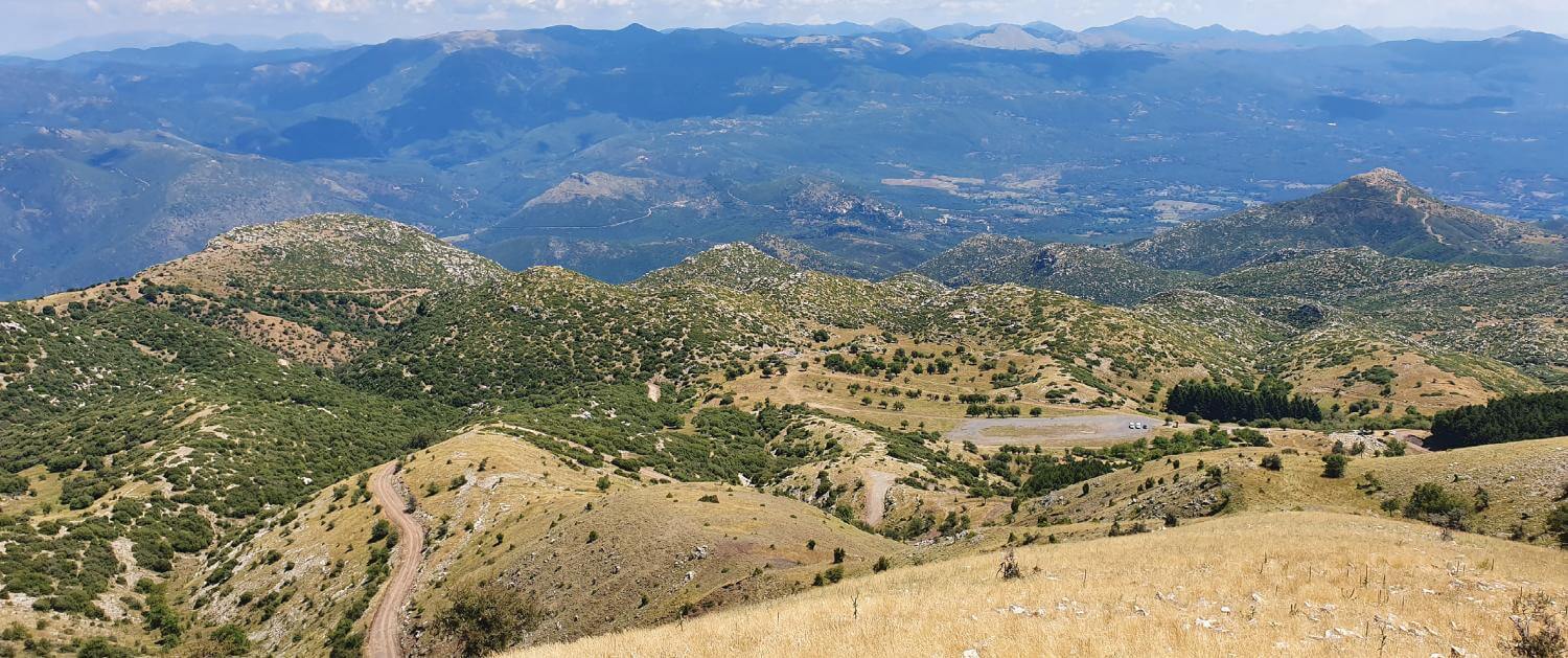 View of the Lower Sanctuary and the city from the top of the hill of the Sanctuary of Zeus.