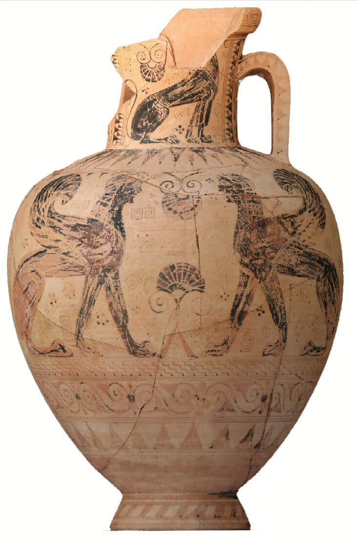 Amphora by the Nessos Painter (620-610 BC).